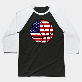 Usa America Flag Basketball 4Th Of July Baseball T-Shirt